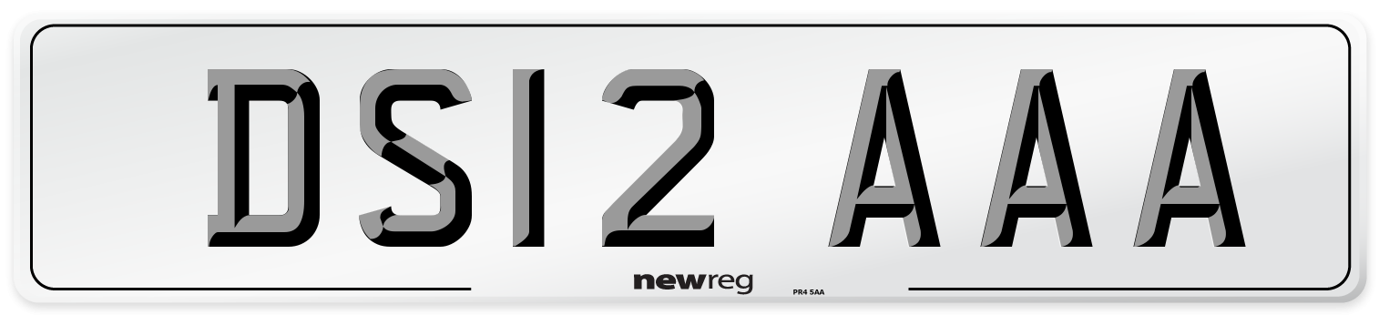 DS12 AAA Number Plate from New Reg